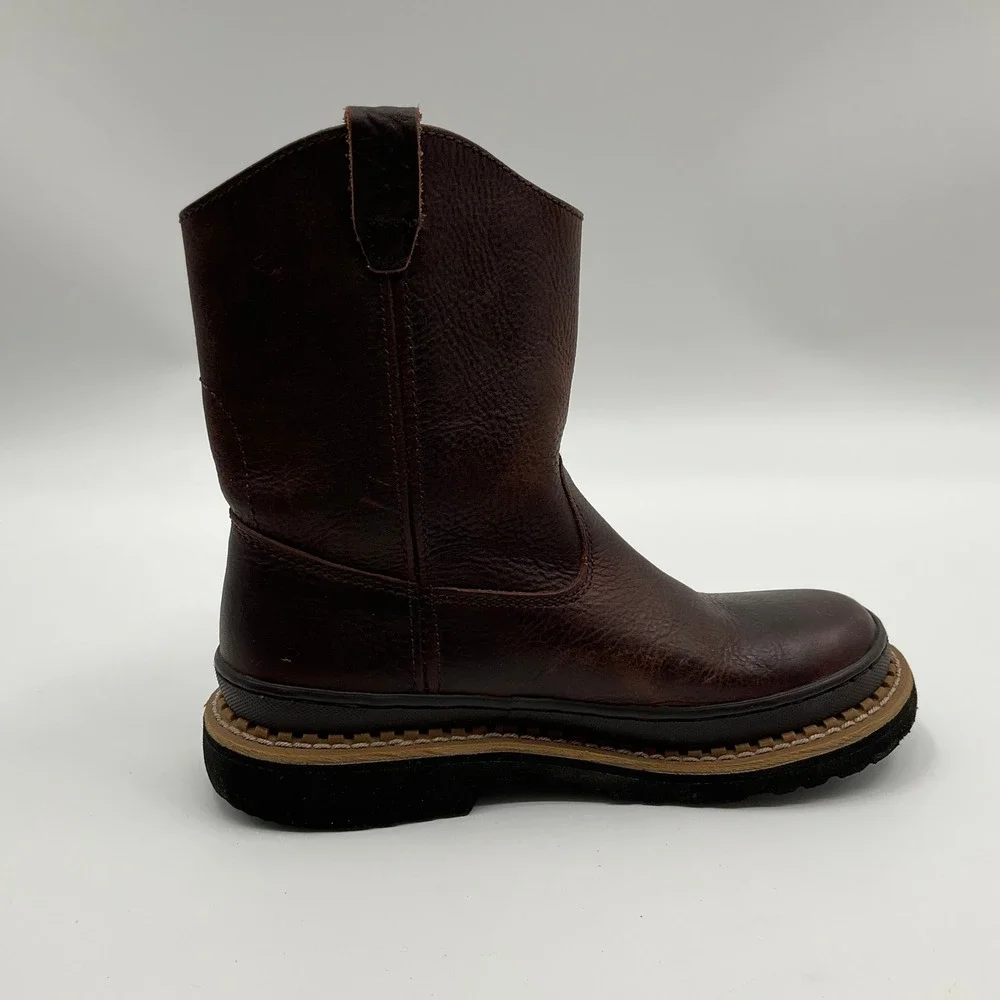 Georgia Boot Wellington Leather Boots Boys 4M Western Gorpcore Americana Farm